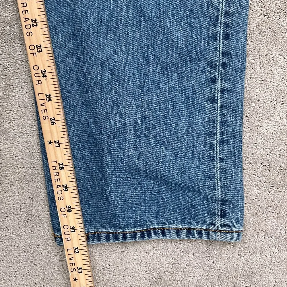 Levis 501 Jeans Men W36 L32 M Blue Button Fly 423 Straight Denim Red Bat‎ Wing